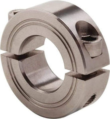 Climax Metal Products - 25mm Bore, Stainless Steel, Two Piece Clamp Collar - 1-7/8" Outside Diam - Makers Industrial Supply