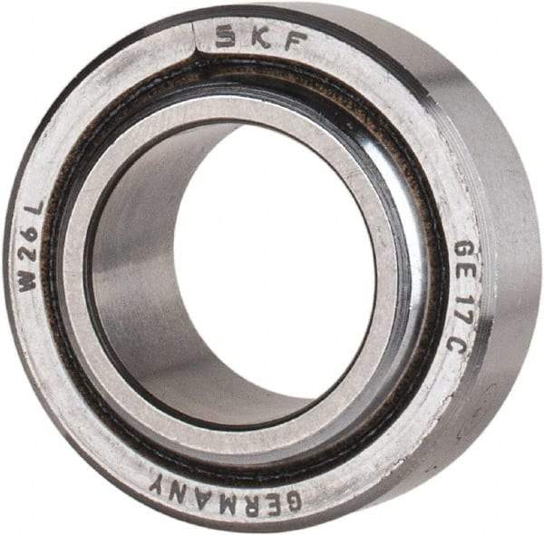 SKF - 17mm Bore Diam, 5,040 Lb Dynamic Capacity, Spherical Plain Bearing - 12,600 Lb Static Load Capacity - Makers Industrial Supply