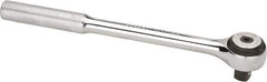 Proto - 1/2" Drive Round Head Standard Ratchet - Chrome Finish, 9-3/8" OAL, 72 Gear Teeth, Standard Knurled Handle, Standard Head - Makers Industrial Supply