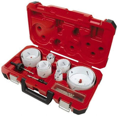 Milwaukee Tool - 19 Piece, 3/4" to 4-3/4" Saw Diam, Master Electrician's Hole Saw Kit - Bi-Metal, Toothed Edge, Pilot Drill Model No. 49-56-8010, Includes 14 Hole Saws - Makers Industrial Supply