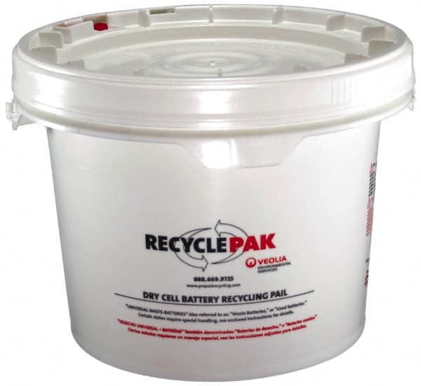 Recyclepak - 13 Inch Deep, Battery Container - 15 Inch Diameter, 50 Lb. Capacity, 3.5 Gallon Pail - Makers Industrial Supply