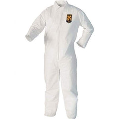 KleenGuard - Size 3XL Film Laminate Chemical Resistant Coveralls - White, Zipper Closure, Open Cuffs, Open Ankles - Makers Industrial Supply