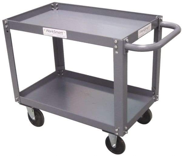 Value Collection - 1,200 Lb Capacity, 24" Wide x 36" Long x 27" High Service Cart - 2 Shelf, Steel - Makers Industrial Supply