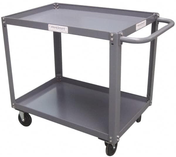 Value Collection - 2,000 Lb Capacity, 24" Wide x 48" Long x 36-1/4" High Service Cart - 2 Shelf, Steel - Makers Industrial Supply