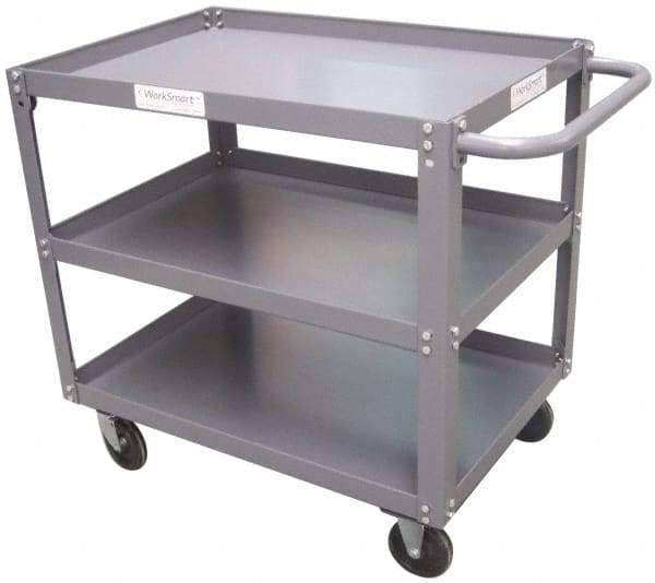 Value Collection - 1,200 Lb Capacity, 18" Wide x 36" Long x 34-5/8" High Service Cart - 3 Shelf, Steel - Makers Industrial Supply