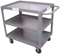 Value Collection - 1,200 Lb Capacity, 24" Wide x 36" Long x 34-5/8" High Service Cart - 3 Shelf, Steel - Makers Industrial Supply