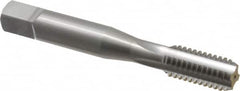 OSG - 3/8-16 UNC 2B 4 Flute Bright Finish Solid Carbide Straight Flute Machine Tap - Bottoming, Right Hand Thread, 2-15/16" OAL, 1-1/4" Thread Length, Oversize - Exact Industrial Supply