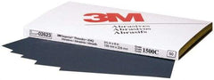 3M - 1,500 Grit, Silicon Carbide Sanding Sheet - 9" Long x 5-1/2" Wide, Ultra Fine Grade, C Weighted Paper Backing - Makers Industrial Supply