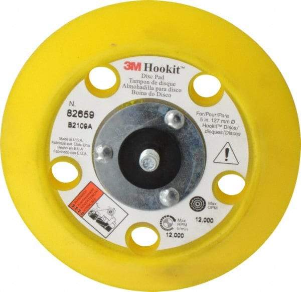 3M - 5" Diam Hook & Loop Disc Backing Pad - Medium Density, 12,000 RPM - Makers Industrial Supply