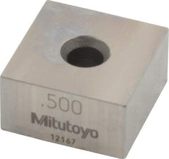 Mitutoyo - 0.5" Square Steel Gage Block - Accuracy Grade 0, Includes Certificate of Inspection - Makers Industrial Supply