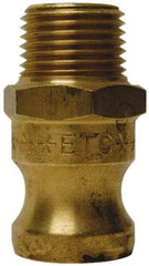 EVER-TITE Coupling Products - 3" Brass Cam & Groove Suction & Discharge Hose Male Adapter Male NPT Thread - Part F, 3" Thread, 250 Max psi - Makers Industrial Supply