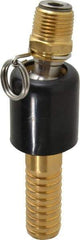 SuperKlean - 1/2 NPT x 3/4" Hose Barb, Ball Type Swivel Hose Adapter - Brass & Stainless Steel - Makers Industrial Supply