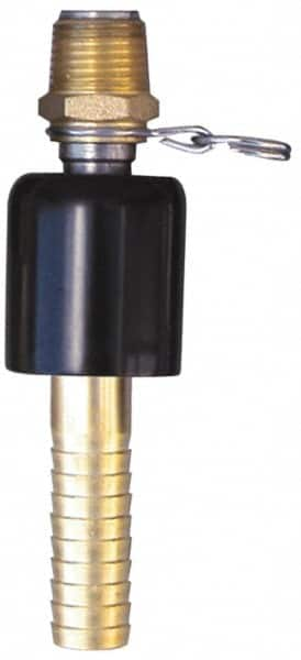 SuperKlean - 1/2 NPT x 5/8" Hose Barb, Ball Type Swivel Hose Adapter - Brass & Stainless Steel - Makers Industrial Supply