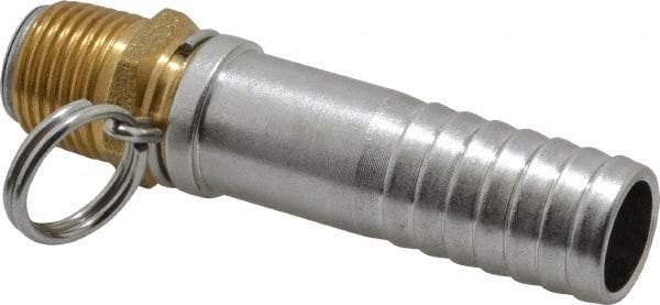 SuperKlean - 1/2 NPT x 3/4" Hose Barb, Swivel Hose Adapter - Brass & Stainless Steel - Makers Industrial Supply