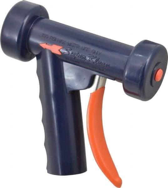 SuperKlean - Insulated, Brass Pistol Grip Spray Nozzle for 1/2" Pipe - Dark Blue, 1/2 NPT - Makers Industrial Supply