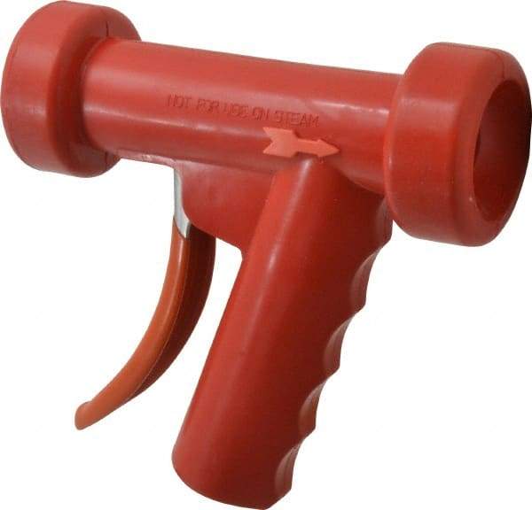 SuperKlean - Insulated, Stainless Steel Pistol Grip Spray Nozzle for 1/2" Pipe - Red, 1/2 NPT - Makers Industrial Supply