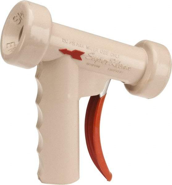 SuperKlean - Insulated, Stainless Steel Pistol Grip Spray Nozzle for 1/2" Pipe - White, 1/2 NPT - Makers Industrial Supply