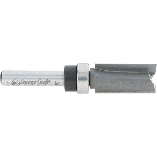 Amana Tool - 1/2" Cut Diam, 1" Length of Cut, 2 Flute Pattern-Cutting Edge Profile Router Bit - Carbide-Tipped, 1/4" Shank Diam, 2-1/2" OAL, Uncoated - Makers Industrial Supply