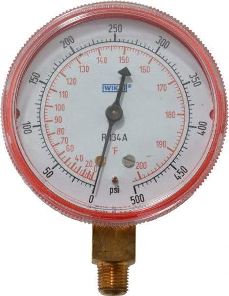 Wika - 2-1/2" Dial, 1/8 Thread, 0-500 Scale Range, Pressure Gauge - Lower Connection Mount, Accurate to 1-2-5% of Scale - Makers Industrial Supply