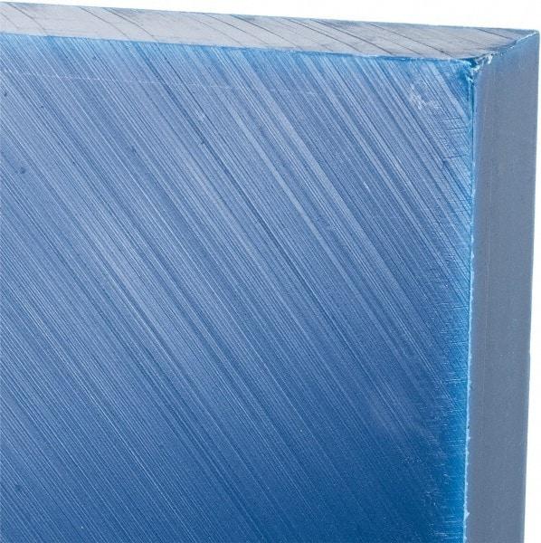 Made in USA - 1" Thick x 12" Wide x 1' Long, Polyethylene (UHMW) Sheet - Blue, Glass-Filled Grade - Makers Industrial Supply