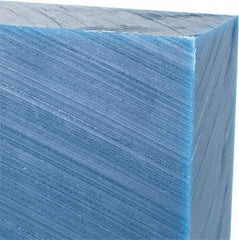 Made in USA - 1-1/2" Thick x 12" Wide x 1' Long, Polyethylene (UHMW) Sheet - Blue, Glass-Filled Grade - Makers Industrial Supply