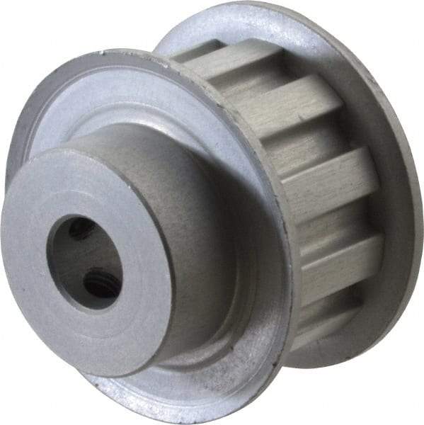 Power Drive - 11 Tooth, 3/8" Inside x 1.283" Outside Diam, Hub & Flange Timing Belt Pulley - 1/2" Belt Width, 1.313" Pitch Diam, 0.719" Face Width, Aluminum - Makers Industrial Supply