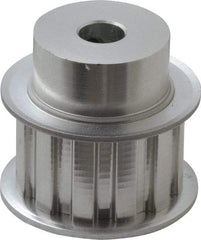 Power Drive - 12 Tooth, 3/8" Inside x 1.402" Outside Diam, Hub & Flange Timing Belt Pulley - 3/4" Belt Width, 1.432" Pitch Diam, 1" Face Width, Aluminum - Makers Industrial Supply