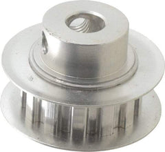 Power Drive - 13 Tooth, 1/4" Inside x 0.808" Outside Diam, Hub & Flange Timing Belt Pulley - 1/4" Belt Width, 0.828" Pitch Diam, 0.438" Face Width, Aluminum - Makers Industrial Supply