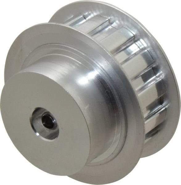 Power Drive - 14 Tooth, 3/8" Inside x 1.641" Outside Diam, Hub & Flange Timing Belt Pulley - 1/2" Belt Width, 1.671" Pitch Diam, 0.719" Face Width, Aluminum - Makers Industrial Supply