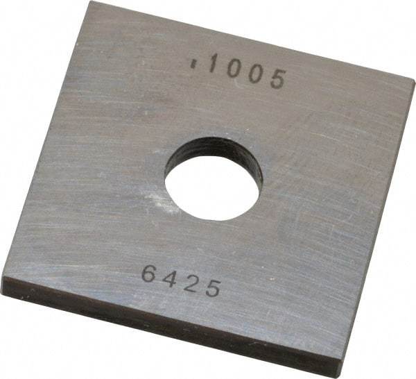 Value Collection - 0.1005" Square Steel Gage Block - Accuracy Grade 0, Includes NIST Traceability Certification - Makers Industrial Supply