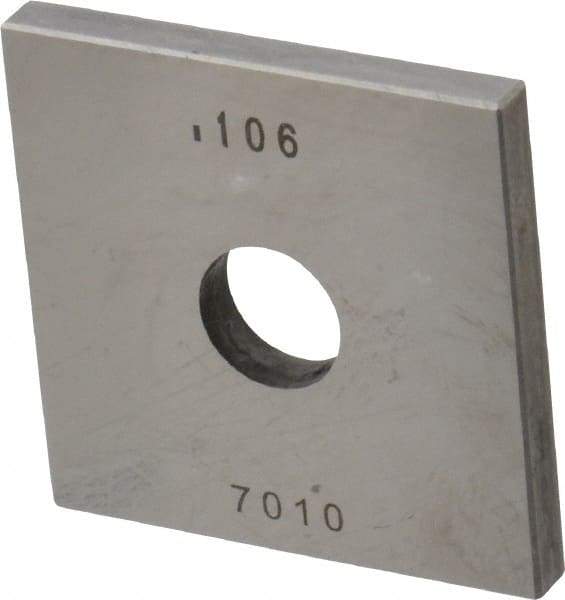 Value Collection - 0.106" Square Steel Gage Block - Accuracy Grade 0, Includes NIST Traceability Certification - Makers Industrial Supply