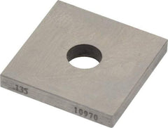 Value Collection - 0.135" Square Steel Gage Block - Accuracy Grade 0, Includes NIST Traceability Certification - Makers Industrial Supply