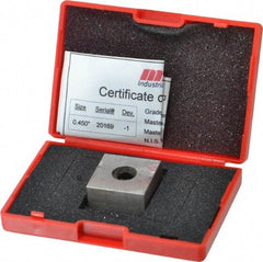 Value Collection - 0.45" Square Steel Gage Block - Accuracy Grade 0, Includes NIST Traceability Certification - Makers Industrial Supply