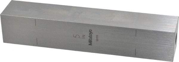 Mitutoyo - 5" Square Steel Gage Block - Accuracy Grade 0, Includes Certificate of Inspection - Makers Industrial Supply