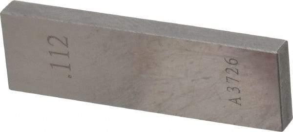 Value Collection - 0.112" Rectangular Steel Gage Block - Accuracy Grade 0, Includes NIST Traceability Certification - Makers Industrial Supply