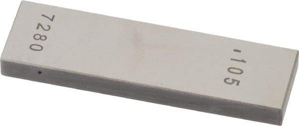 Value Collection - 0.105" Rectangular Steel Gage Block - Accuracy Grade AS-1, Includes NIST Traceability Certification - Makers Industrial Supply