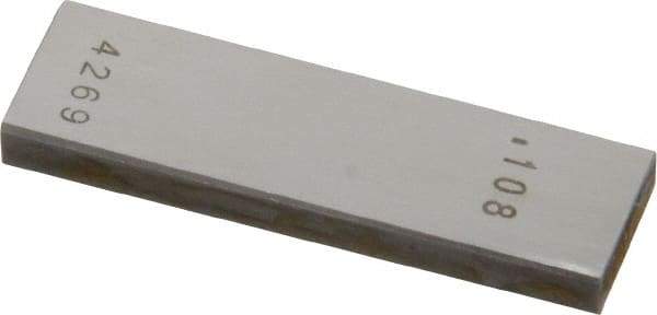 Value Collection - 0.108" Rectangular Steel Gage Block - Accuracy Grade AS-1, Includes NIST Traceability Certification - Makers Industrial Supply