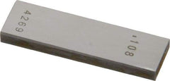 Value Collection - 0.108" Rectangular Steel Gage Block - Accuracy Grade AS-1, Includes NIST Traceability Certification - Makers Industrial Supply