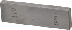 Value Collection - 0.119" Rectangular Steel Gage Block - Accuracy Grade AS-1, Includes NIST Traceability Certification - Makers Industrial Supply