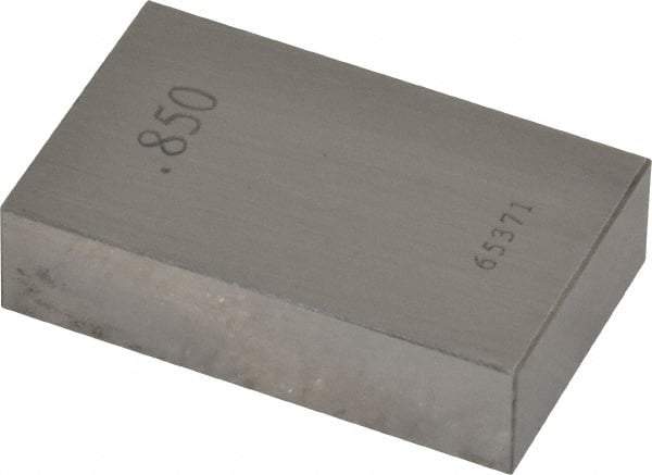 Value Collection - 0.85" Rectangular Steel Gage Block - Accuracy Grade AS-1, Includes NIST Traceability Certification - Makers Industrial Supply