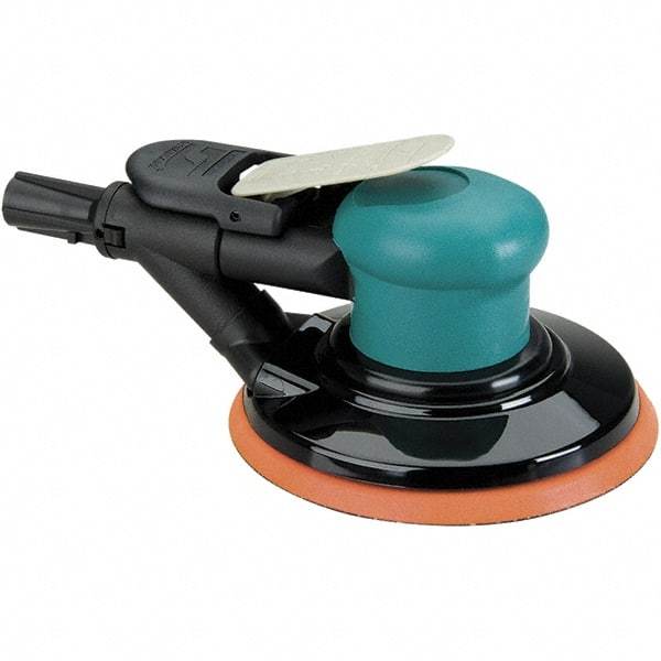 Dynabrade - 12,000 OPM, 14 CFM Air Consumption, Palm Air Orbital Sander - Round Pad, 1/4 NPT Inlet - Makers Industrial Supply