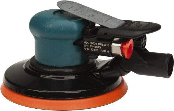 Dynabrade - 12,000 OPM, 14 CFM Air Consumption, Palm Air Orbital Sander - Round Pad, 1/4 NPT Inlet - Makers Industrial Supply