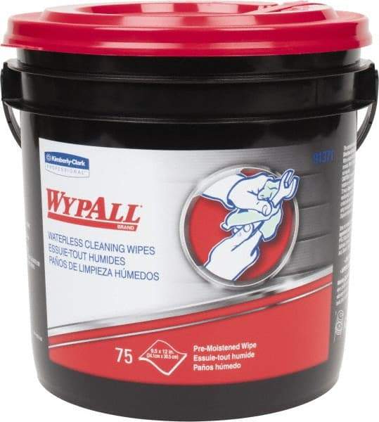 WypAll - Pre-Moistened Hand Cleaning Wipes - Canister, 12-1/4" x 10-1/2" Sheet Size, Green - Makers Industrial Supply