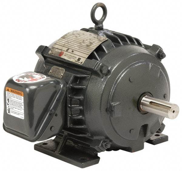 US Motors - 7-1/2 hp, TEFC Enclosure, No Thermal Protection, 1,180 RPM, 575 Volt, 60 Hz, Three Phase Energy Efficient Motor - Size 254 Frame, Rigid Mount, 1 Speed, Ball Bearings, 7.6 Full Load Amps, F Class Insulation, Reversible - Makers Industrial Supply