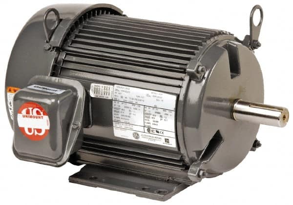 US Motors - 1 hp, TEFC Enclosure, No Thermal Protection, 1,765 RPM, 460 Volt, 60 Hz, Three Phase Premium Efficient Motor - Size 145 Frame, Rigid Mount, 2 Speed, Ball Bearings, 1.9 Full Load Amps, F Class Insulation, Reversible - Makers Industrial Supply