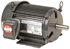 US Motors - 10 hp, TEFC Enclosure, No Thermal Protection, 1,775 RPM, 460 Volt, 60 Hz, Three Phase Premium Efficient Motor - Size 256 Frame, Rigid Mount, 2 Speed, Ball Bearings, 12.9 Full Load Amps, F Class Insulation, Reversible - Makers Industrial Supply