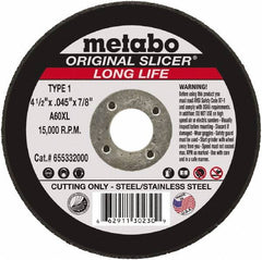 Metabo - 7 x 1/4, 7/8" Hole 24 Grit Aluminum Oxide Cutoff Wheel - Makers Industrial Supply