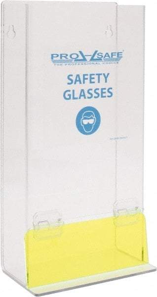 PRO-SAFE - 25 Pair Stack Style Acrylic Safety Glasses Dispenser - 8 Inch Wide x 18 Inch High x 4 Inch Deep, Wall Mount - Makers Industrial Supply