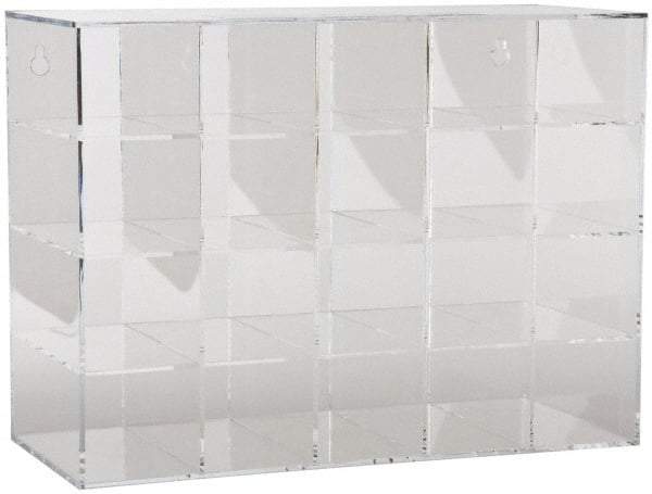 PRO-SAFE - 20 Pair Cabinet with Individual Compartments, Acrylic Safety Glasses Dispenser - 15 Inch Wide x 12-1/2 Inch High x 7 Inch Deep, Table and Wall Mount - Makers Industrial Supply