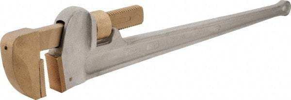 Ampco - 36" Aluminum Straight Pipe Wrench - 5-11/16" Pipe Capacity - Makers Industrial Supply